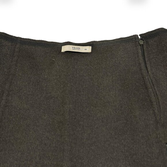 Prada Plaid Wool/Angora Straight Skirt,  Size 44 Italy, Gray, Blue, Brown - Picture 10 of 14